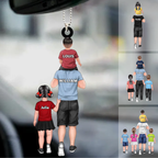 Personalised Car Hanging Acrylic Ornament - Dad with Children/ Mum with Children Design