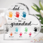 Personalised Acrylic Plaque with Names - First Dad, Now Grandad Design