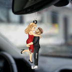 Personalised Couple Acrylic Hanging Ornament - Hugging Couple Design