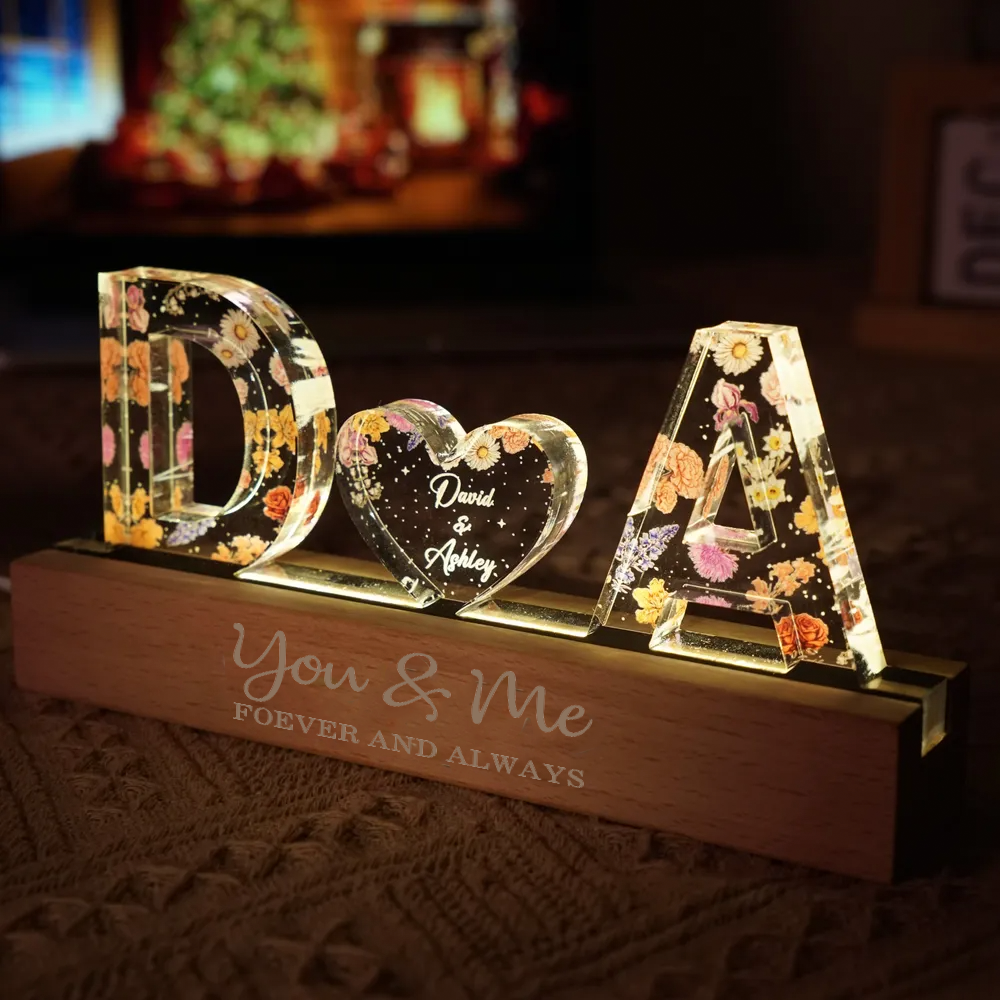 Personalised Couple LED Night Light - Initials Design