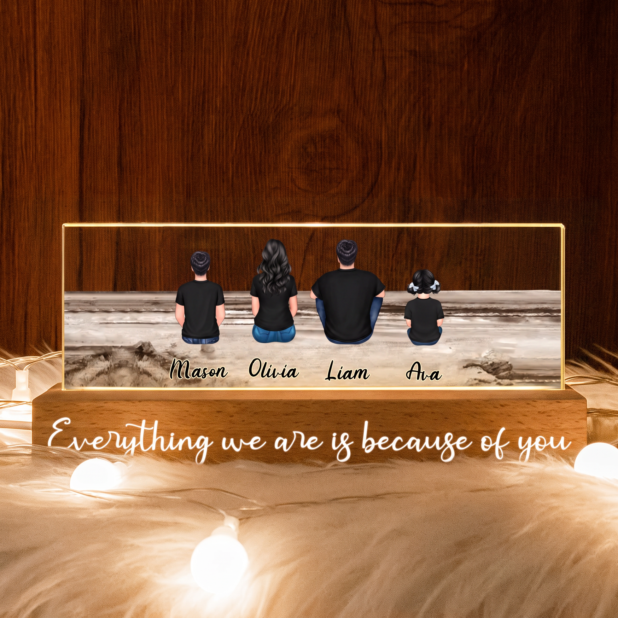 Personalised LED Night Light - Family Design