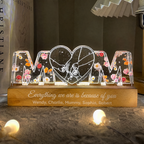 Personalised Mum LED Night Light with Birth Flowers - Hand in Hand Design