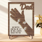 Personalised Wooden Plaque for Dad and Grandad - Hand in Hand Design
