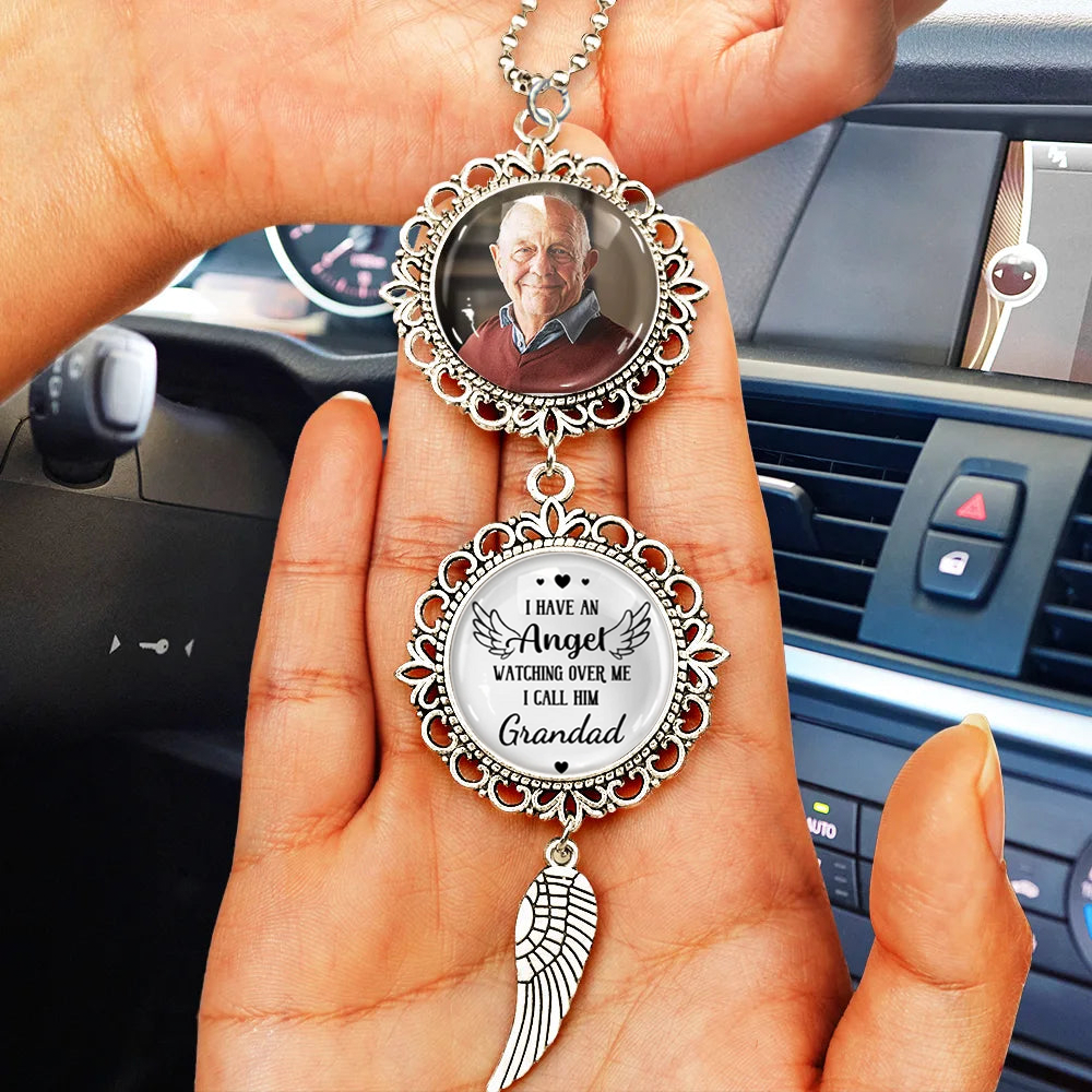 Personalised Memorial Photo Hanging Ornament - I Have an Angel Watching Over Me