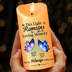 Personalised Memorial LED Candle - Butterfly Design