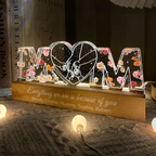 Personalised Mum LED Night Light with Birth Flowers - Hand in Hand Design