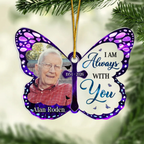 Personalised Memorial Acrylic Hanging Ornament with Photo- Butterfly Design