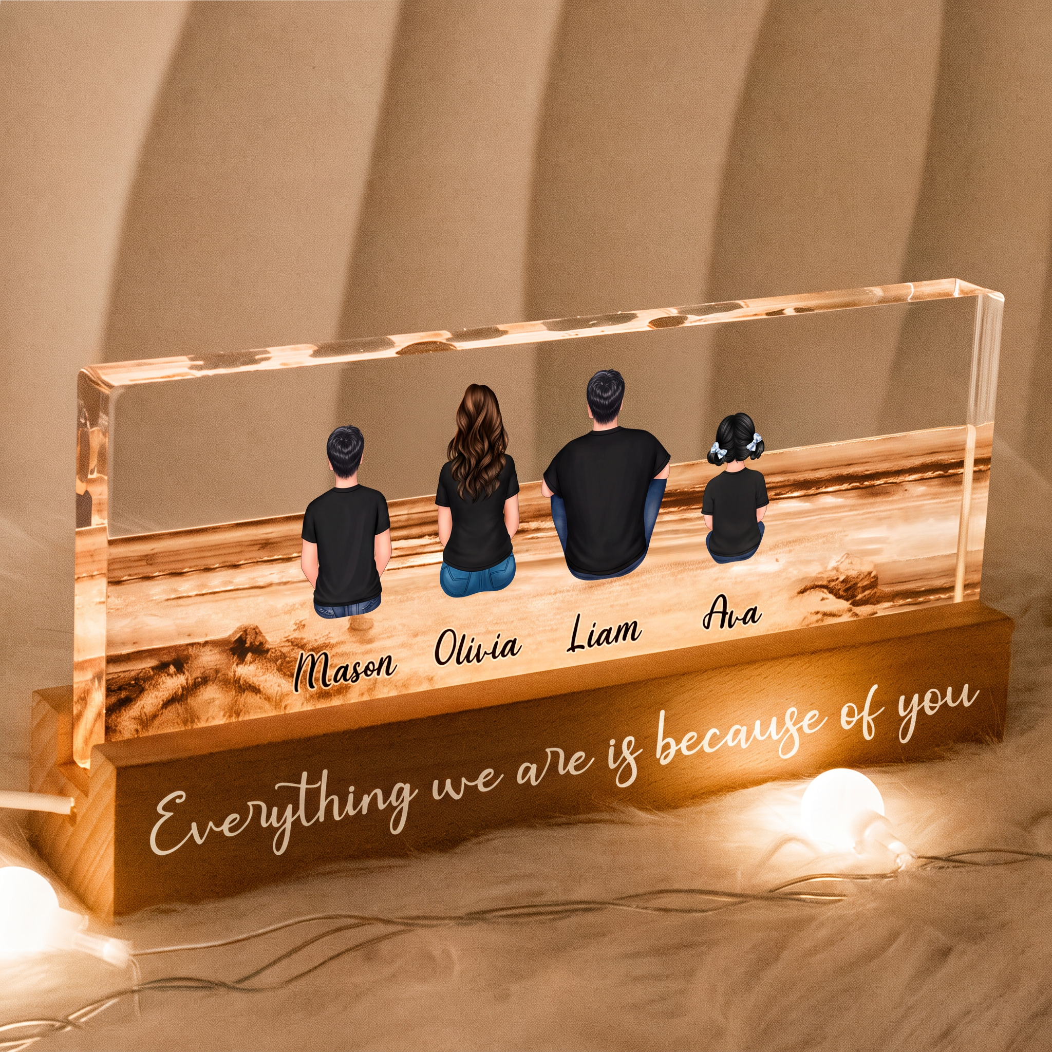 Personalised LED Night Light - Family Design