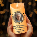 Personalised Memorial LED Candle with Photo, Quotes, Name & Year