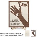 Personalised Wooden Plaque for Dad and Grandad - Hand in Hand Design