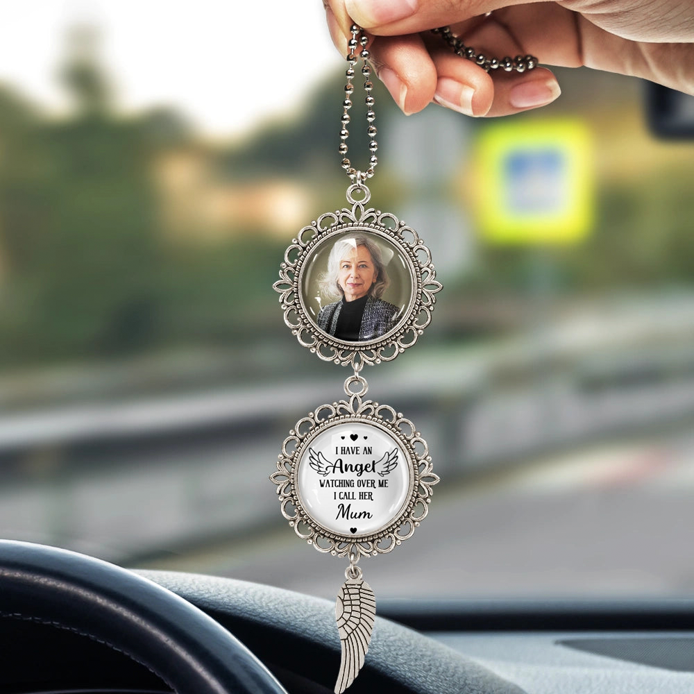 Personalised Memorial Photo Hanging Ornament - I Have an Angel Watching Over Me