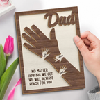 Personalised Wooden Plaque for Dad and Grandad - Hand in Hand Design