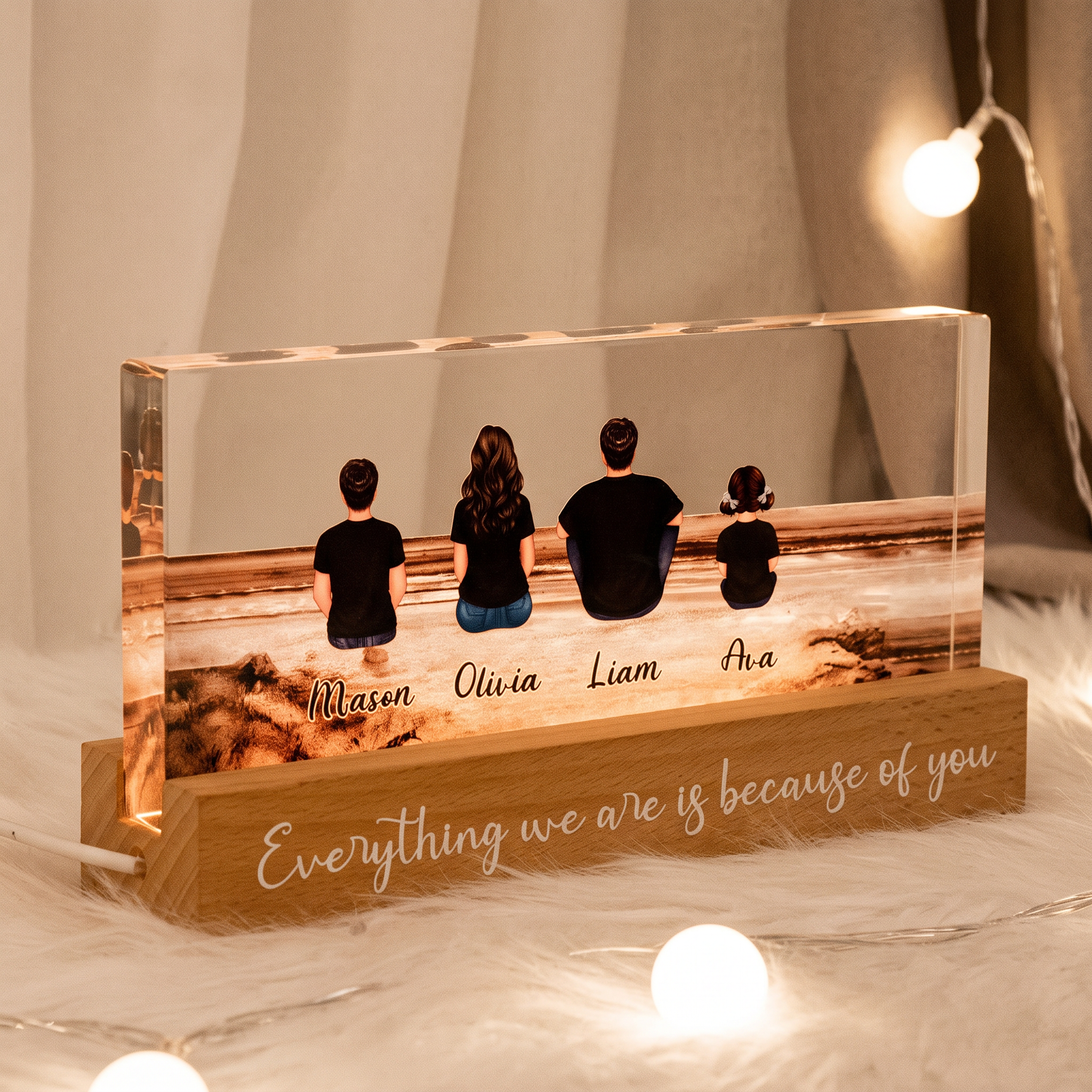 Personalised LED Night Light - Family Design