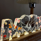Personalised Mum LED Night Light with Birth Flowers - Hand in Hand Design