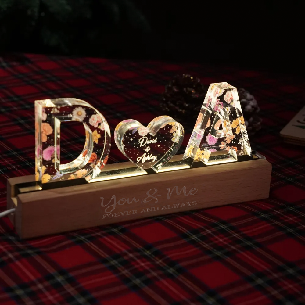 Personalised Couple LED Night Light - Initials Design