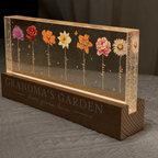 Personalised Grandma LED Night Light with Names - Birthflower Flower Design