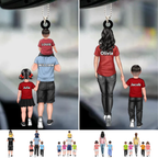 Personalised Car Hanging Acrylic Ornament - Dad with Children/ Mum with Children Design
