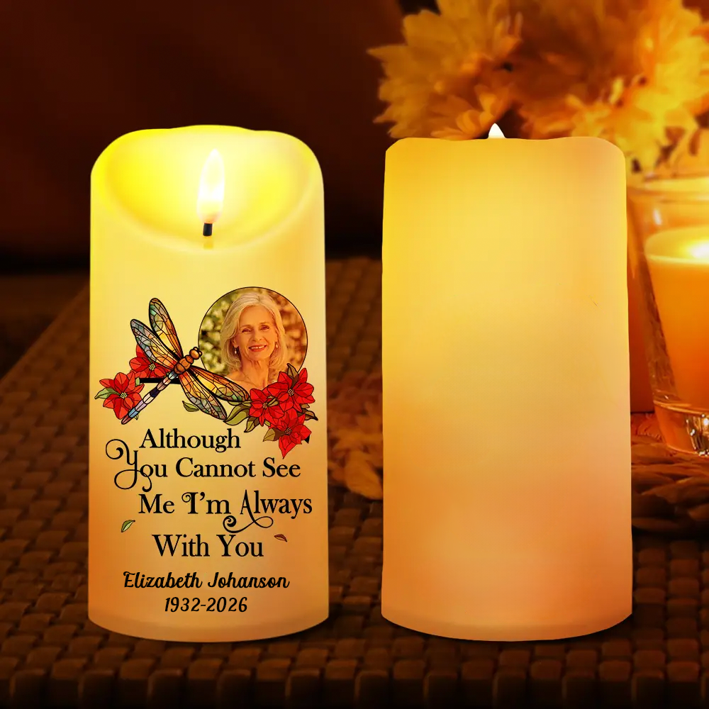 Personalised Memorial LED Candle with Photo & Sentiment