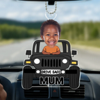 Personalised Car Hanging Acrylic Ornament with Photo - Drive Safe Design