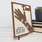 Personalised Wooden Plaque for Dad and Grandad - Hand in Hand Design