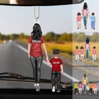 Personalised Car Hanging Acrylic Ornament - Dad with Children/ Mum with Children Design