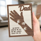 Personalised Wooden Plaque for Dad and Grandad - Hand in Hand Design