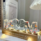 Personalised Mum LED Night Light with Birth Flowers - Hand in Hand Design