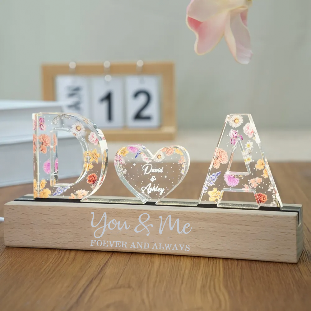 Personalised Couple LED Night Light - Initials Design