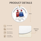 Personalised Baby Ceramic Christmas Ornament - Our First Christmas as a Family of Three