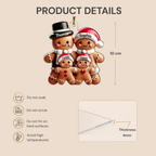 Personalised Family Acrylic Christmas Ornament with Names - Gingerbread Man Design