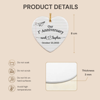 Personalised Ceramic Hanging Ornament - Our 1st Anniversary
