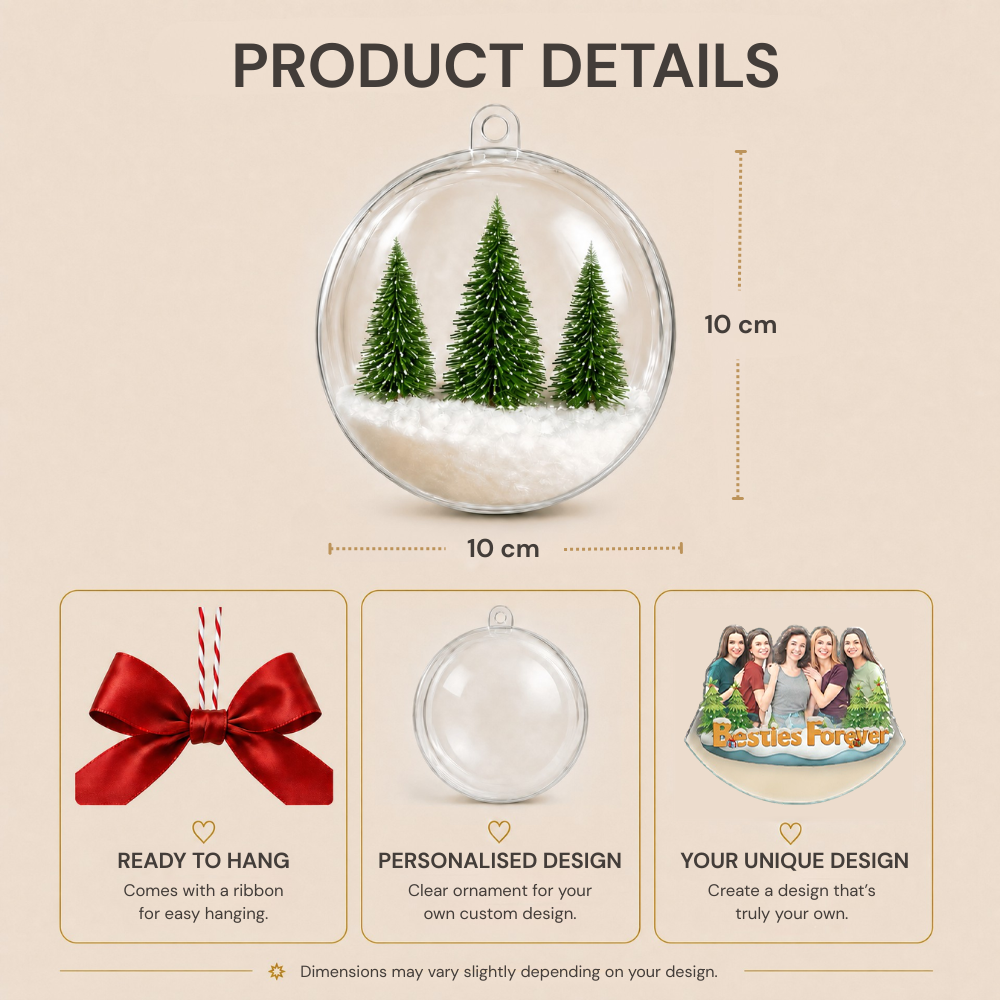 Personalised Photo Christmas Bauble - For Colleagues, Sisters & Best Friends