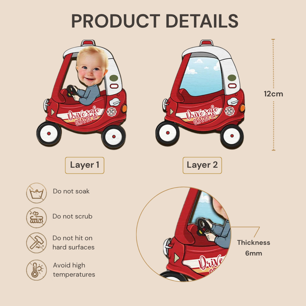 Personalised Baby Car Sun Visor Clip with Photo - Drive Safe...