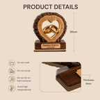 Personalised Anniversary Wooden Plaque for Couples - Ring Design