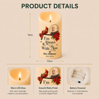 Personalised Memorial LED Candle with Photo & Sentiment