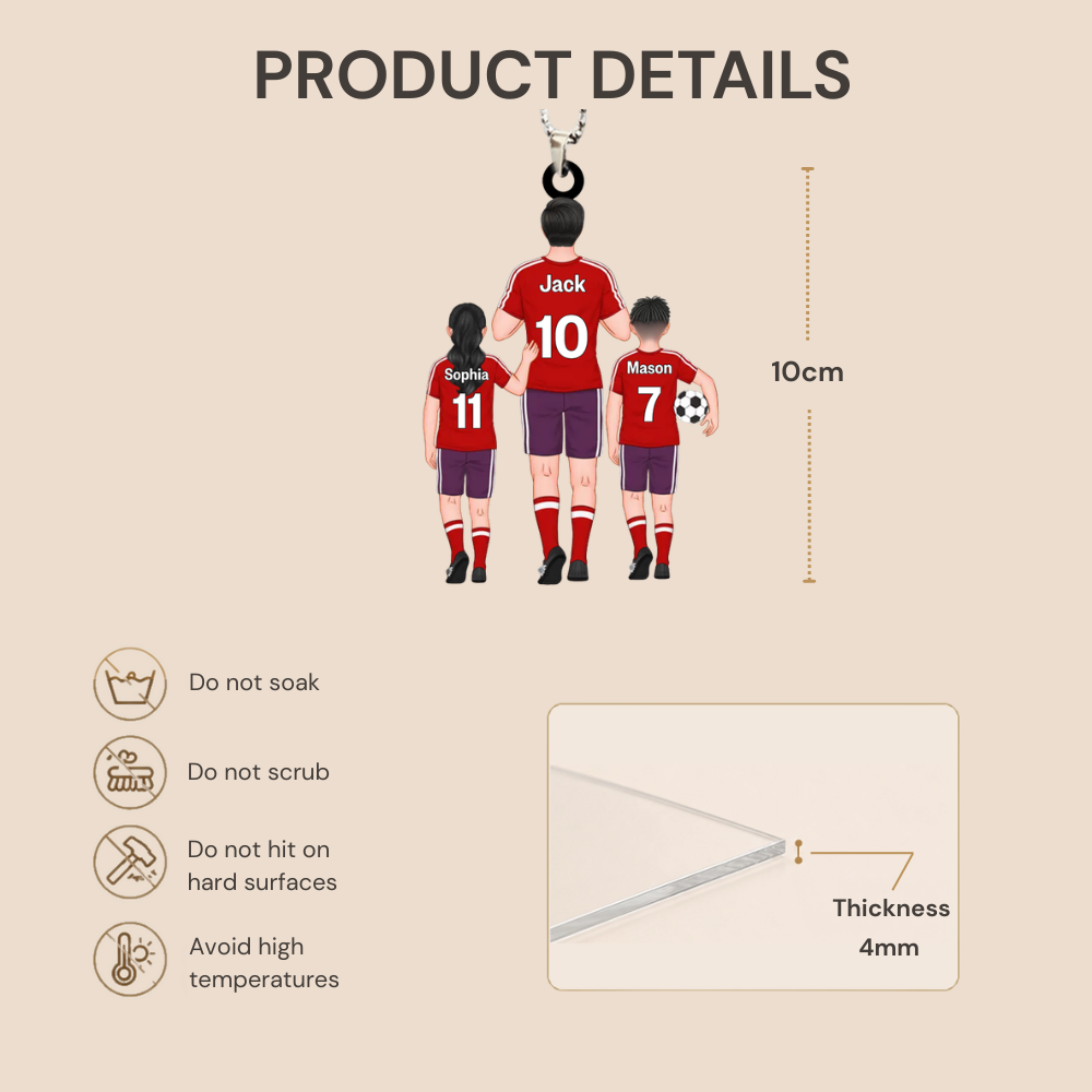 Personalised Acrylic Hanging Ornament  - Daddy's Football Team