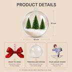 Personalised Clear Christmas Bauble with Photo - Football Kid Design