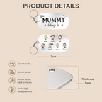 Personalised Stainless Steel Keyring with Children’s Names & Icons - This...belongs to Design
