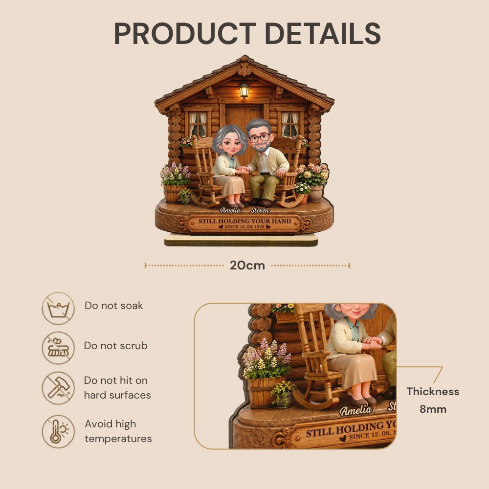 Personalised Couple Layered Wooden Plaque - Couple with House Design