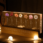 Personalised Grandma LED Night Light with Names - Birthflower Flower Design