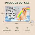 Personalised Pet Memorial Wallet Card with Photo - Rainbow‑Bridge Design