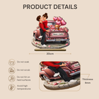 Personalised Anniversary Wooden Plaque - Couple and Valentine Truck Design