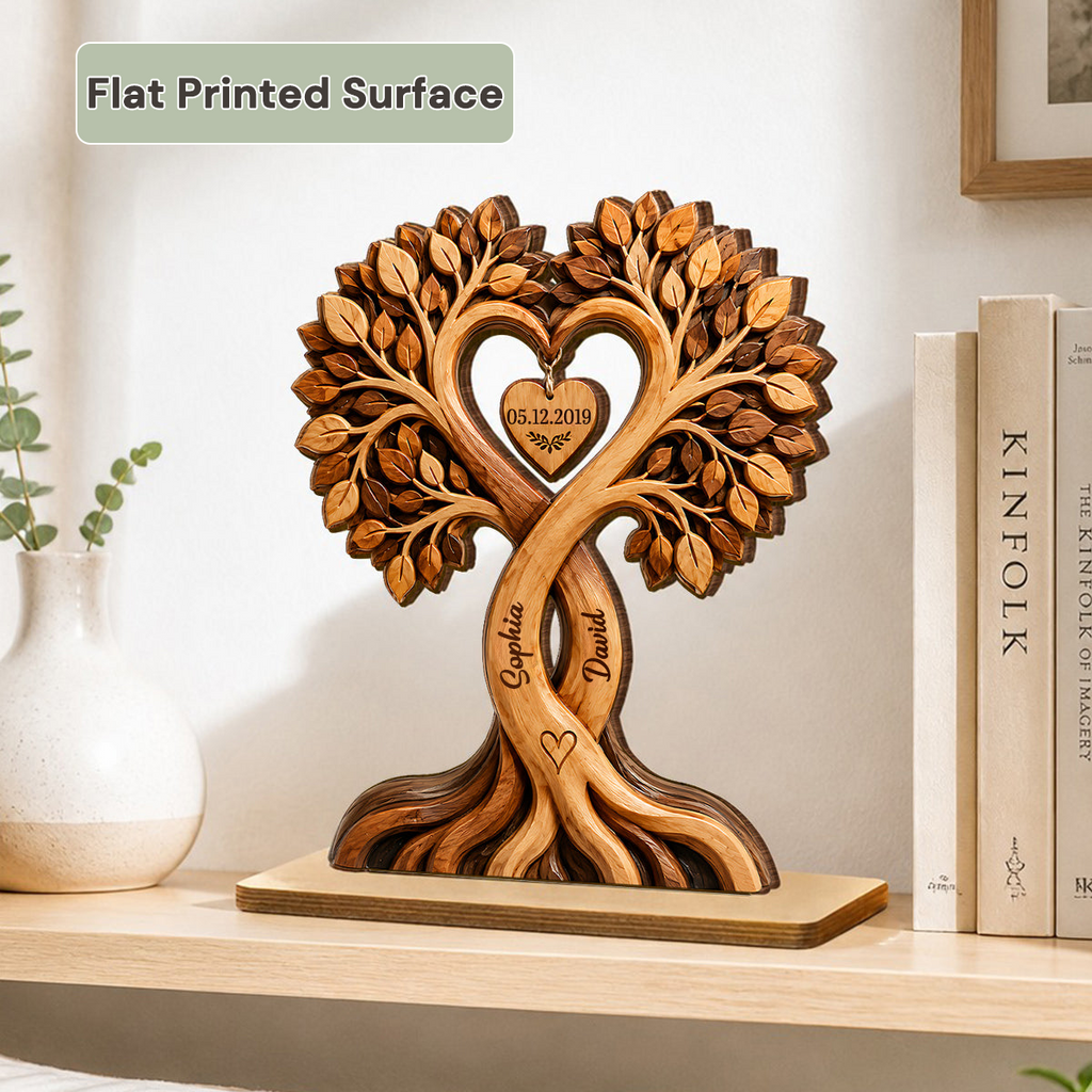 Personalised Anniversary Wooden Plaque for Couples - Tree Design