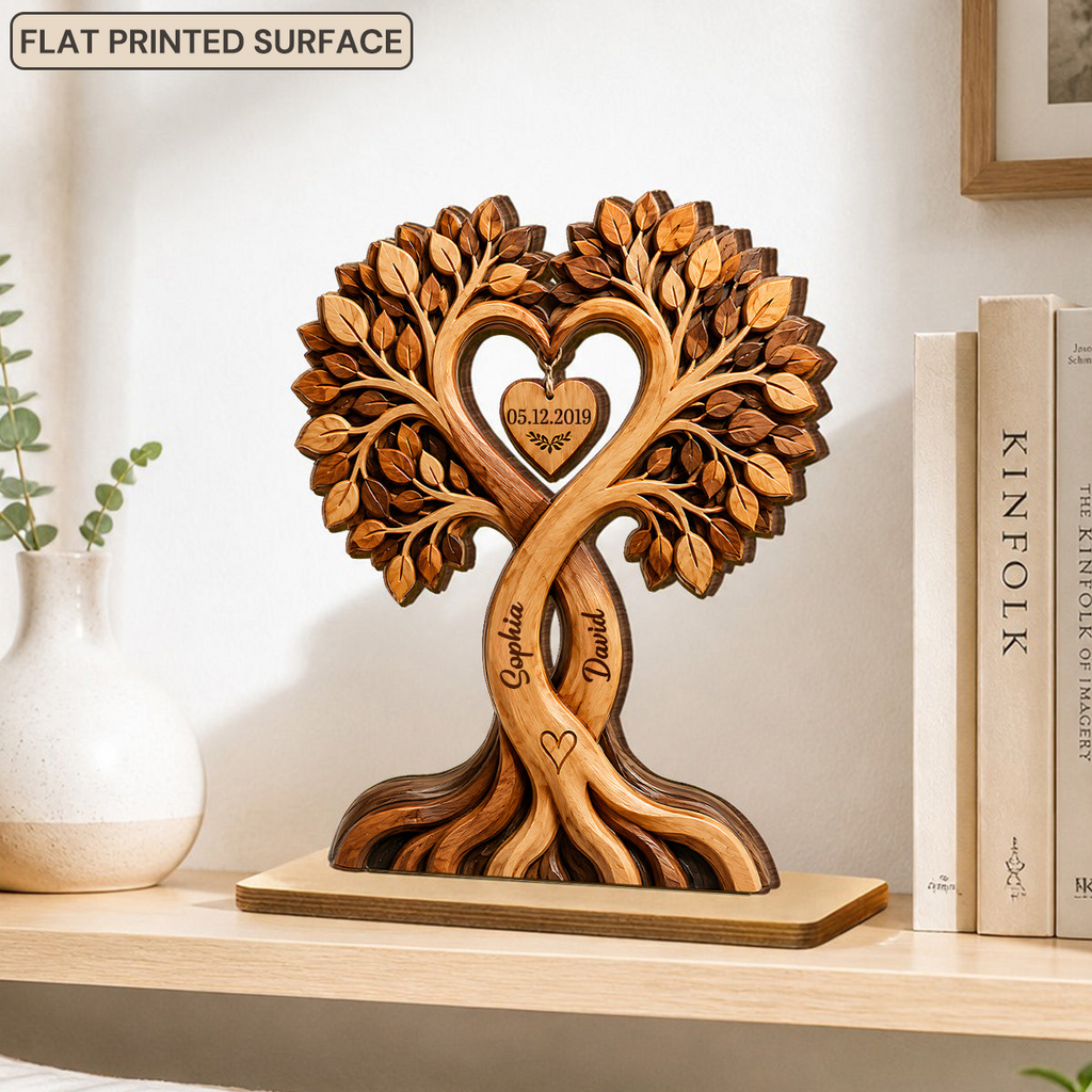 Personalised Anniversary Wooden Plaque for Couples - Tree Design