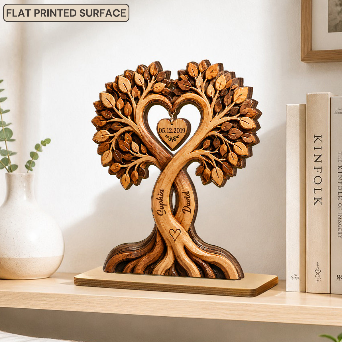 Personalised Anniversary Wooden Plaque for Couples - Tree Design