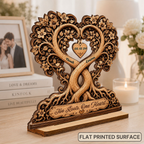 Personalised Anniversary Wooden Plaque for Couples - Heart Tree Design