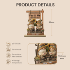 Personalised Wooden Plaque with Text and Names - Gnome Couple Design
