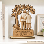 Personalised Anniversay Wooden Plaque with Year & Names - Elderly Couple Design