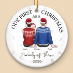Personalised Baby Ceramic Christmas Ornament - Our First Christmas as a Family of Three