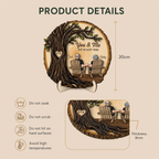 Personalised Couple Layered Wooden Plaque - Tree Design